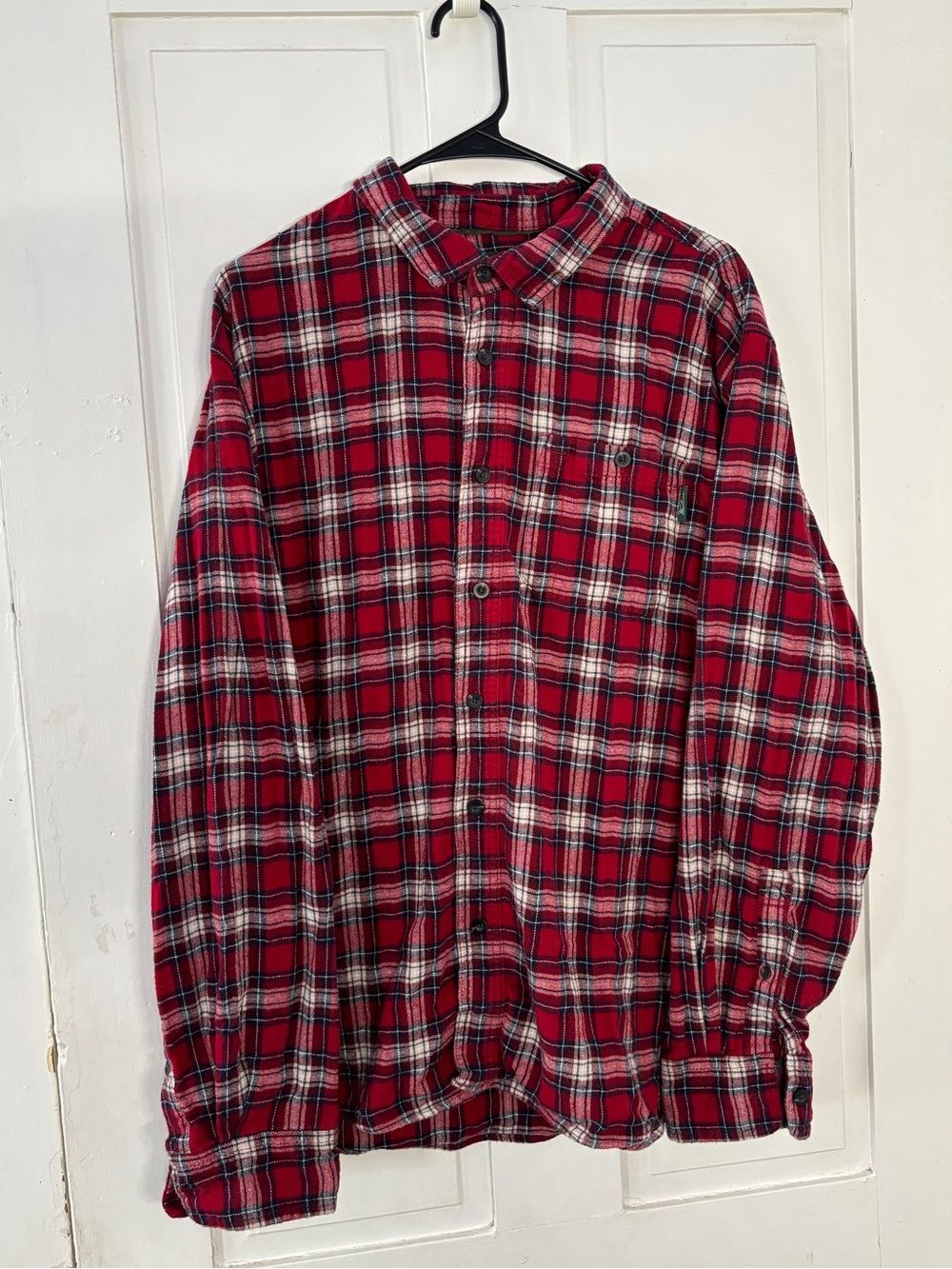 Woolrich Red Plaid Flannel Button Up Long Sleeve Shirt. XXL